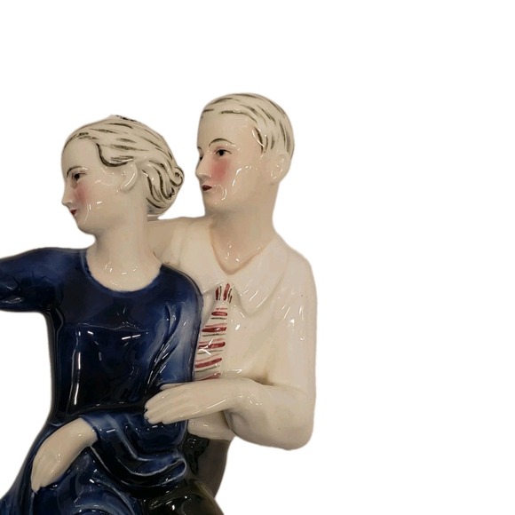 KATZHUTTE ART DECO PORCELAIN FIGURINE DANCING COUPLE C.1930'S GOLDSCHEIDER ERA - Picture 4 of 12